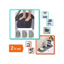 Buççin Online Mağaza Sihirli Su Emici Kaydırmaz Banyo Paspası + Esnek Musluk Lavabo Matı Su Tutucu - 2li Set D7m0g7 Orta Çok Renkli