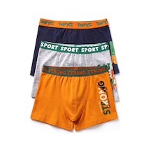 Öts Erkek Çocuk 3 Lü Pamuklu Boxer Baskılı Premium Günlük Kullanım 7720-3 Renkli