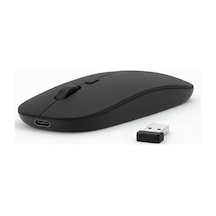 Laptop İçin İnce Kablosuz Mouse Bluetooth Bağlantı Şarjlı Batarya Usb Alıcılı Taşınabilir Tasarım 14963