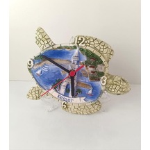 Saat Tabak Duvar Süsü Masa Saati Analoğ Kaplumbağa Seramik Dekor