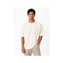 Classics Men Bordoo Basic Bisiklet Yaka Oversize Kısa Kol Erkek Tişört 7701 Beyaz