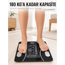 Dijital Akıllı Cam Baskül Mobil Uygulama Destekli Vücut Analiz Tartısı 180 Kg Çok Renkli