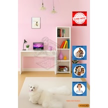 Tamamı Mdf Boy Kitaplıklı 4 Raflı Çalışma Odası Seti