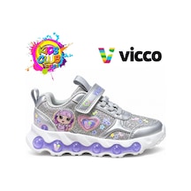 Vicco Vicoo Olmo Akıllı Bağcıklı Işıklı Ortopedik Çocuk Spor Ayakkabı Gümüş