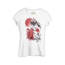 Japon Geisha - Ay Beyaz Kadın Tshirt 001