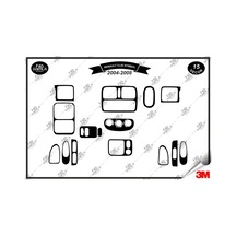 Renault Clio Symbol 2004-2008 Torpido Konsol Trim Göğüs Maun Kaplama Set 15 Parça Siyah
