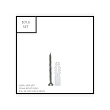 Dübel-vida Seti, Beyaz Dübel 10 Mm, 5,0x60 Yhb Sunta Vidası, 10 Adet