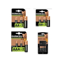 Duracell 1300 mAh + 2500 mAh + 750 mAh Şarj Edilebilir Pil + CEF 14 Şarj Cihazı