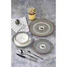 Cooker Porselen Dijital Baskılı 24 Parça Yemek Takımı CKR4023