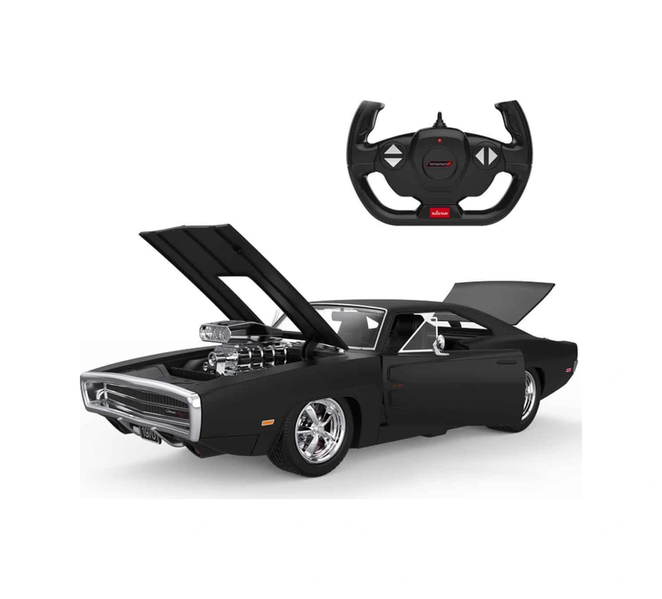1:16 1970 Dodge Charger R/t Sesli Ve Işıklı Uzaktan Kumandalı Araba Siyah