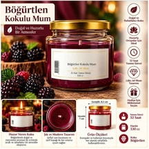 Böğürtlen Kokulu Jel Mum 330 Cc 32 Saat Yanma Süreli Cam Kavanoz Mum Dekoratif Aromalı Mum Beyaz - Kırmızı - Bordo