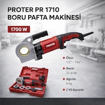 Proter Pr 1710 Elektrikli El Tipi Boru Pafta Makinesi 1/2-1.1/4''