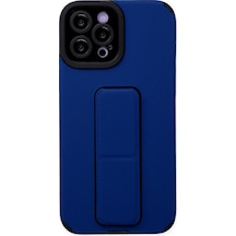 Apple iPhone  Uyumlu,  12 Pro Max Kılıf Mega Standlı Silikon - Mavi