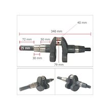 İtal/Çin 186F 10hp Dizel Krank Mili Kamalı 25Mm