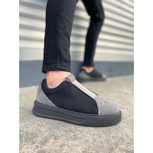 Jy007 Alba Bağcıksız Süet Erkek Günlük Sneaker Ayakkabı Sst Gri/siyah Gri