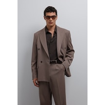 Antioch Relax Fit Kruvaze Erkek Blazer Ceket Vizon