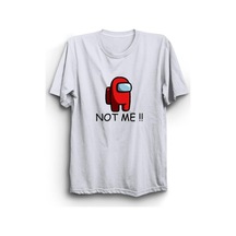Among Us, Oyun Baskılı Unisex %100 Pamuk Beyaz T-shirt Beyaz