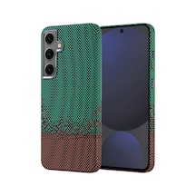 Samsung Uyumlu GalaxyS24 Fe Kılıf Ultra İnce Magsafe Karbon Fiber Görünümlü İnce Hafif Celikaksesuar Yeşil