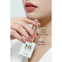 Çizilmez Top Coat 15ml - Kalıcı Oje Ve Protez Tırnak Steel Top Kat - Tpo İçermez Çizilmez Top Coat