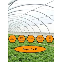 Sera Naylonu, 36 Aylık, 5 Katkılı, 350 Micron 8x19 Şeffaf Sera Örtüsü, Uv Dayanımlı, Ir, Ev, Ab, Ld