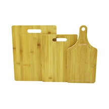 3 Boy Set Ahşap Bambu Kesim Panosu 16x22 - 20x28 - 25x33cm 4881 Diğer