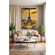 Dikey Kanvas Duvar Tablosu Tekli Salon Mutfak Yatak Odası Ofis Eyfel Kulesi Eiffel Tower Paris Çok Renkli