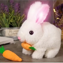 Zıplayan Tavşan Peluş Oyuncak Işıklı Vik Vik Tavşan Pilli Karışık Renk 1 Adet Çok Renkli