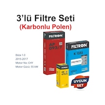 Netpar Seat Ibiza 1.0 2015-2017 Filtron 3'lü Filtre Seti Karbonlu