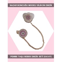 Sahi Aksesuar Nazar Boncuğu Modeli Emzik Zinciri Seti Bezyı370 Yeşil