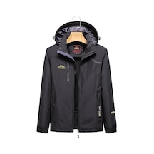 Kadın Açık Spor Tek Katmanlı Stormsuit Aşınmaya Dayanıklı Su Geçirmez Rüzgar Geçirmez Mont Siyah