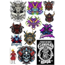 Kuru Kafa Samurai Sticker Set 12 Parça Telefon, Tablet, Defter, Laptop Sticker