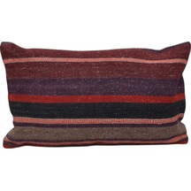 Zehra Abla Halı Yeni El Dokuma Dekoratif Lumbar Kilim Kırlent Yastık Kılıfı 6114