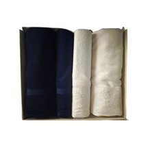 Branch Best Set Hamam Takımı 4 Parça Havlu Seti Krem-lacivert