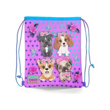 Coral High Kids Pembe Köpek Desenli İpli Büzgülü Sırt Çantası 12645 Lila