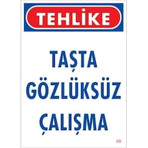 Znv Zenvia Mey İthalat Gözlüksüz Çalışma Uyarı Levhası 25x35 Kod:9 Znv2025 Cmn