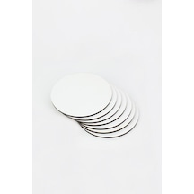 Ahşap Supla Levha + Bardak Altlığı 12 Parça 3 Mm Ham Mdf Yuvarlak Servis Takımı Çok Renkli