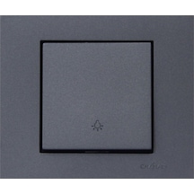 Ovivo Grano Metalik Füme Zil Anahtarı + Çerçeve Light, Kapı Otomatiği