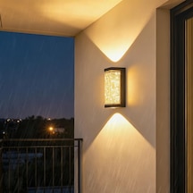 Dış Mekan Led Duvar Lambası Ip65 Su Geçirmez Alüminyum Duvar Aydınlatması Modern Yukarı Ve Aşağı Duvar Aydınlatması Teras Bahçe Koridor Merdiven İçin Kapalı/dış Mekan Duvar Lambası Kare, Sıcak
