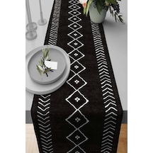 Siyah Moroccan Etnik Premium Masa Örtüsü Runner Rnr195n11