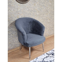 Zafir Tekli Teddy Krom Kaplama Sivriltme Ayak Çay Seti Koltuk Tekli Berjer , Balkon, Salon, Ofis Füme