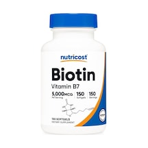 Biotin Vitamin B7 5,000 Mcg 150 Softgels Saç, Cilt Ve Tırnak Desteği