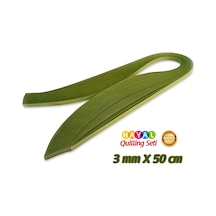 Hayal 3 Mm Haki Yeşili Renk Quilling Kağıdı - 100'Lü