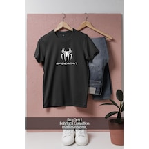 Oversize Spider-man Tasarımlı Unisex T-shirt Siyah