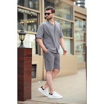 Madmext Füme Basic Erkek Şort Takımı 6729
