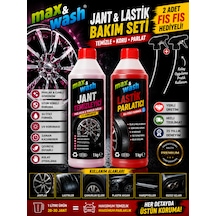 Max&wash Jant & Lastik Bakım Seti 2x1 Kg Jant Temizleyici + Lastik Parlatıcı + 2 Adet Fısfıs Hediyeli Profesyonel Araç Bakım Seti