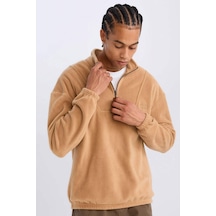 DeFacto Comfort Regular Fit Rahat Kalıp Dik Yaka Baskılı Polar Sweatshirt C7793AX24AUBN124 Kahve Kahverengi DeFacto Comfort Regular Fit Rahat Kalıp Dik Yaka Baskılı Polar Sweatshirt C7793AX24AUBN124 Kahve Kahverengi