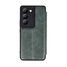Vivo V30 Lite 4g Kılıf Flip Cover - Koyu Yeşil 0.2M-Çok Renkli