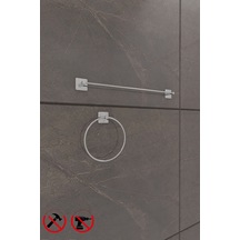 Alper Banyo Scilla Kare Krom Yapışkanlı 2'li Set - Kare Havluluk Uzun Havluluk Krom