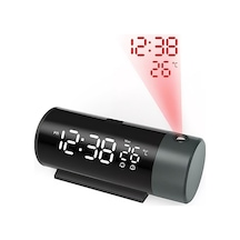 Projeksiyonlu Led Dijital Çalar Saat Usb Güç Çift Alarm Tavan & Duvar Yansıtma Masa Saati Siyah