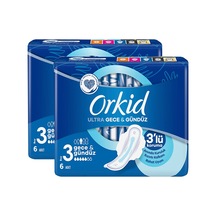 Orkid Ultra Hijyenik Ped Gece & Gündüz 6'lı x 2 Adet